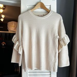 Tory Burch Ashley Ruffled Bell Sleeves Sweater